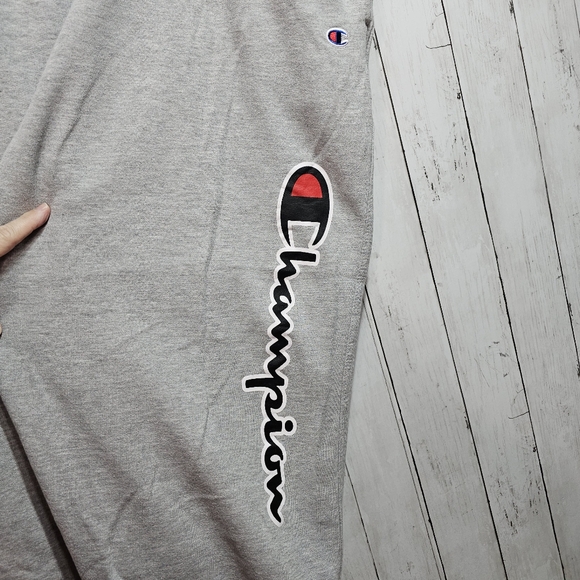 CHAMPION BIG MAN Gray Powerblend Joggers Script LOGO Pockets Size 4XL Cotton. - Picture 5 of 10